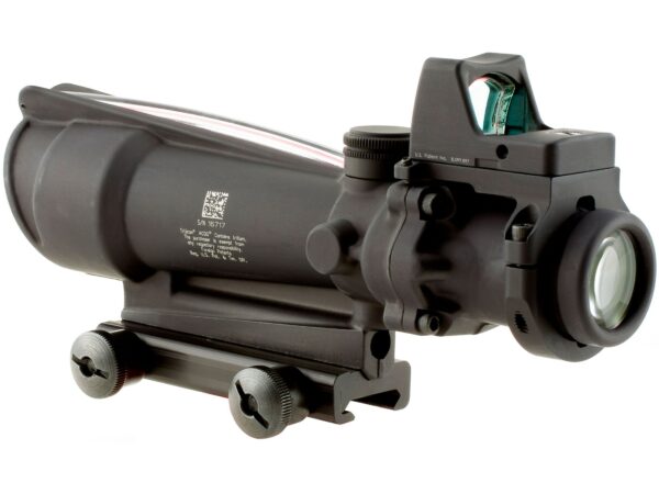 Trijicon ACOG Rifle Scope 3.5x 35mm Dual-Illuminated Red Crosshair 223 Remington Reticle with 3.25 MOA RMR Type 2 Red Dot Sight and Colt Knob Thumbscrew Mount Matte For Sale