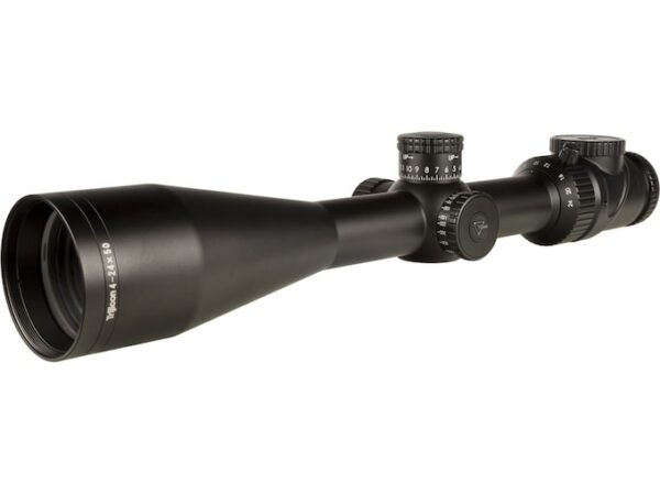 Trijicon AccuPoint Rifle Scope 30mm Tube 4-24x 50mm Dual-Illuminated Green Dot MOA Ranging Reticle Exposed Turrets with Return to Zero Satin For Sale