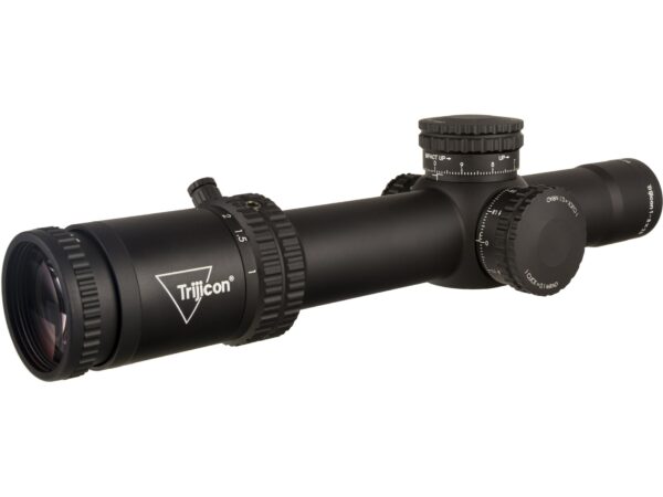 Trijicon Credo Rifle Scope 34mm Tube 1-8x 28mm First Focal Illuminated Red/Green Dot MRAD Segmented Circle Reticle with Exposed Locking Turrets Matte For Sale