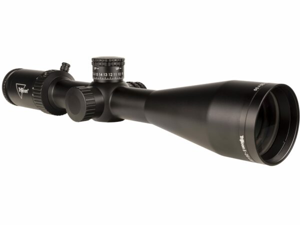 Trijicon Tenmile HX Rifle Scope 30mm Tube 5-25x 50mm Illuminated Red MOA Center Dot Reticle Exposed Elevation with Return to Zero Turret Satin For Sale