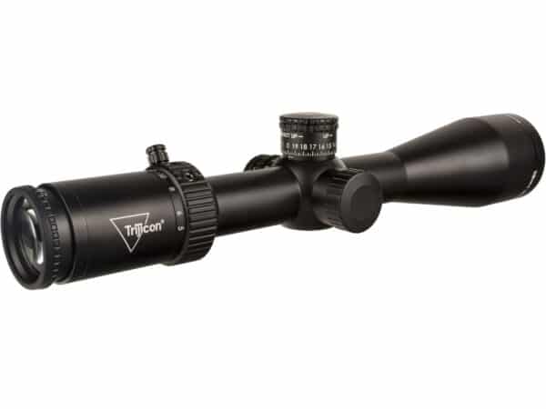 Trijicon Tenmile HX Rifle Scope 30mm Tube 5-25x 50mm Illuminated Red MOA Center Dot Reticle Exposed Elevation with Return to Zero Turret Satin For Sale