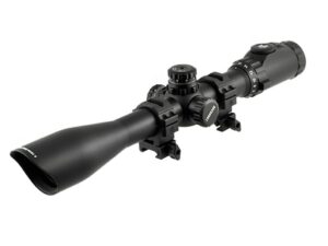 UTG Accushot Precision Scope 30mm 4-16x 44mm Side Focus Zero Lock 36 Color Illuminated Mil-Dot Reticle with Max Strength Rings Matte For Sale