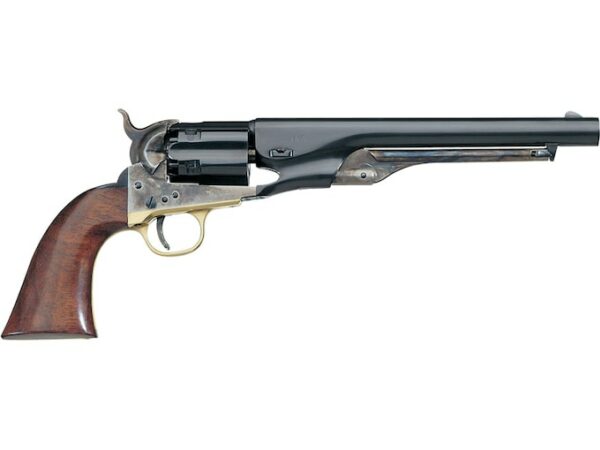 Uberti 1860 Army Black Powder Revolver 44 Caliber 8″ Barrel Steel Frame Brass Trigger Guard Fluted Cylinder Blue For Sale