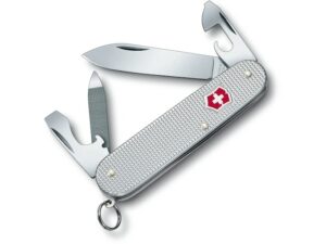 Victorinox Swiss Army Cadet Alox Folding Pocket Knife Stainless Steel Blade Aluminum Handle Gray For Sale