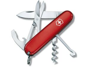 Victorinox Swiss Army Compact Folding Pocket Knife Stainless Steel Blade Polymer Handle Red For Sale
