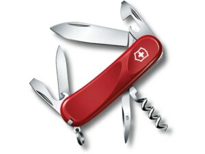 Victorinox Swiss Army Evolution 10 Folding Pocket Knife Stainless Steel Blade Polymer Handle Red For Sale