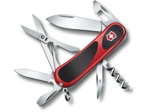 Victorinox Swiss Army Evolution 14 Grip Folding Pocket Knife Stainless Steel Blade Polymer Handle Red/Black For Sale