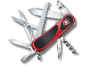 Victorinox Swiss Army Evolution S17 Grip Folding Pocket Knife Stainless Steel Blade Polymer Handle Red/Black For Sale