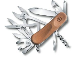 Victorinox Swiss Army Evolution S557 Folding Pocket Knife Stainless Steel Blade Walnut Handle Wood For Sale