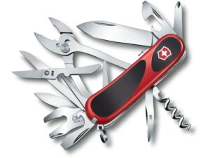 Victorinox Swiss Army Evolution S557 Grip Folding Pocket Knife Stainless Steel Blade Polymer Handle Red/Black For Sale