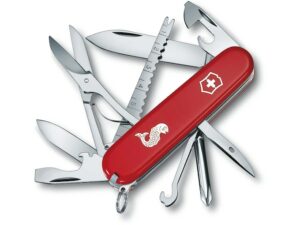 Victorinox Swiss Army Fisherman Folding Pocket Knife Stainless Steel Blade Polymer Handle Red For Sale