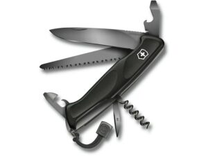 Victorinox Swiss Army Ranger 55 Grip Folding Pocket Knife Stainless Steel Blade Polymer Handle Onyx Black For Sale