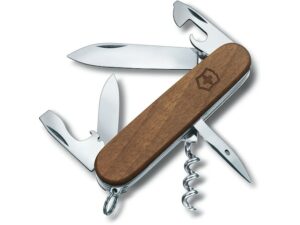 Victorinox Swiss Army Spartan Folding Pocket Knife Stainless Steel Blade Walnut Handle Wood For Sale