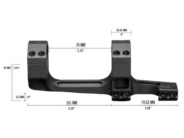 Vortex Optics Precision Extended Cantilever Scope Mount with Integral Rings Matte For Sale