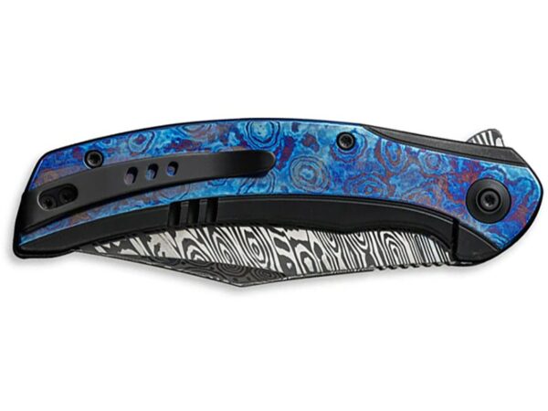 WE Knife Snick Folding Knife 3.47″ Drop Point Damasteel Heimskringla Blade Titanium Handle Timascus For Sale