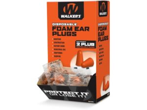 Walker’s Foam Ear Plugs (NRR 32dB) Box of 200 Pairs Orange For Sale
