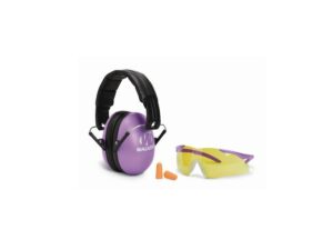 Walker’s Youth & Women Earmuffs (NRR 27dB) and Shooting Glasses Kit Purple For Sale