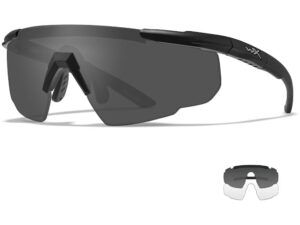 Wiley X Saber Advanced Changeable Series Shooting Glasses Matte Black Frame/Smoke Gray Lens/Clear Lens For Sale