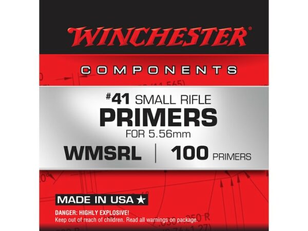Winchester Small Rifle 5.56mm NATO-Spec Military Primers #41 Box of 1000 (10 Trays of 100) For Sale