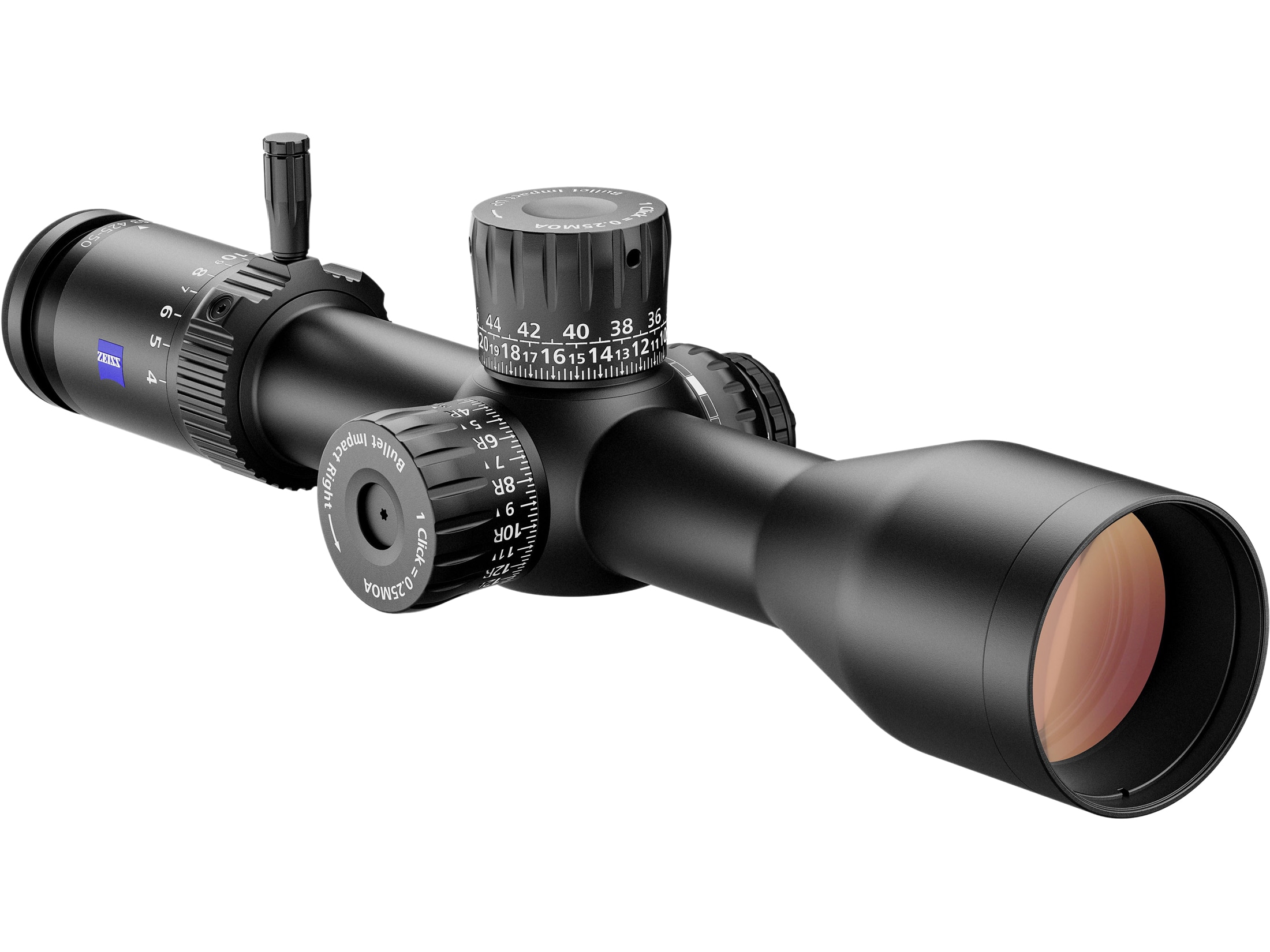 Zeiss LRP S3 Rifle Scope 34mm Tube 4-25x 50mm First Focal Plane Extended Turret with Ballistic Stop Illuminated Reticle Matte For Sale